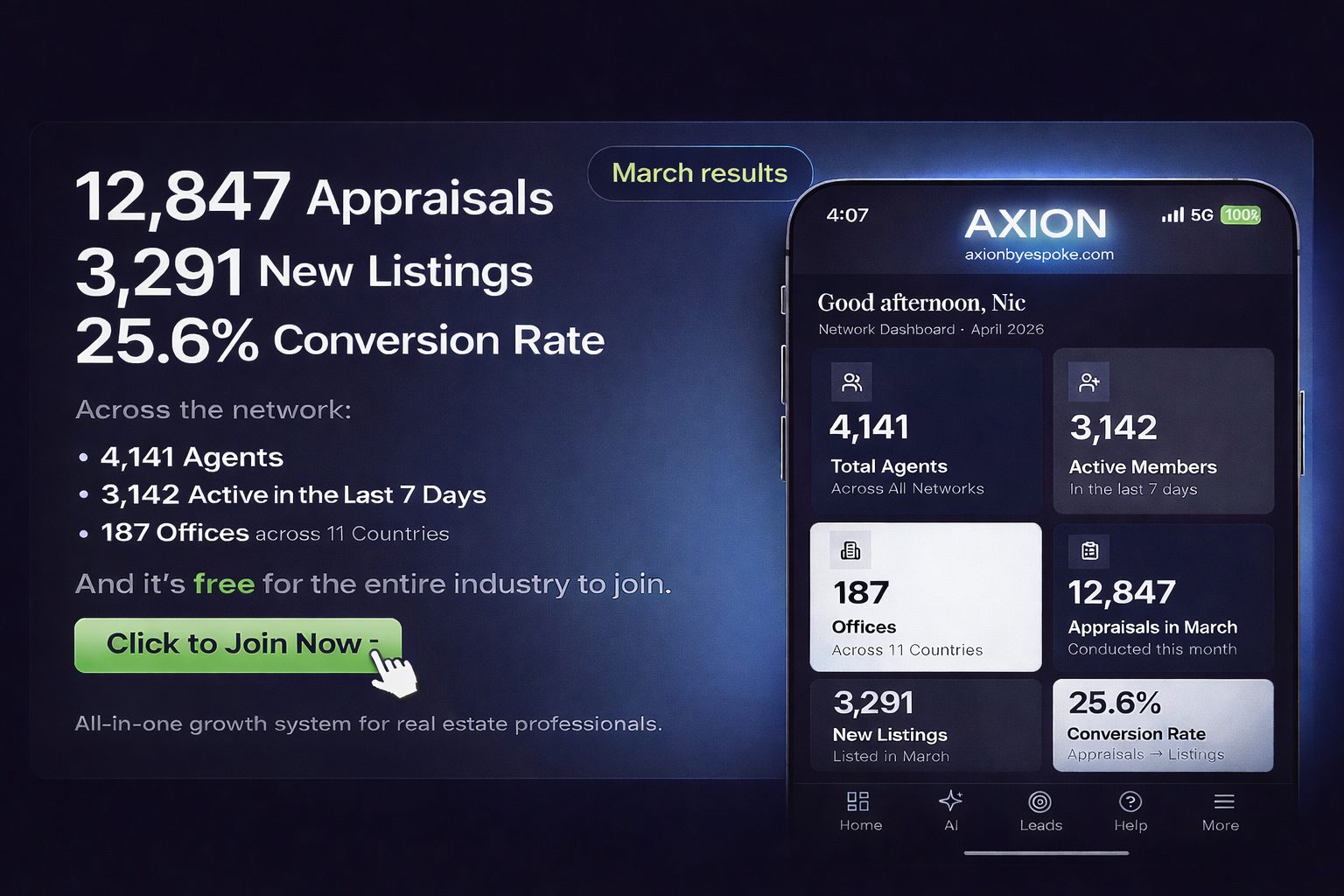 3,291 listings in four weeks: AXION is here