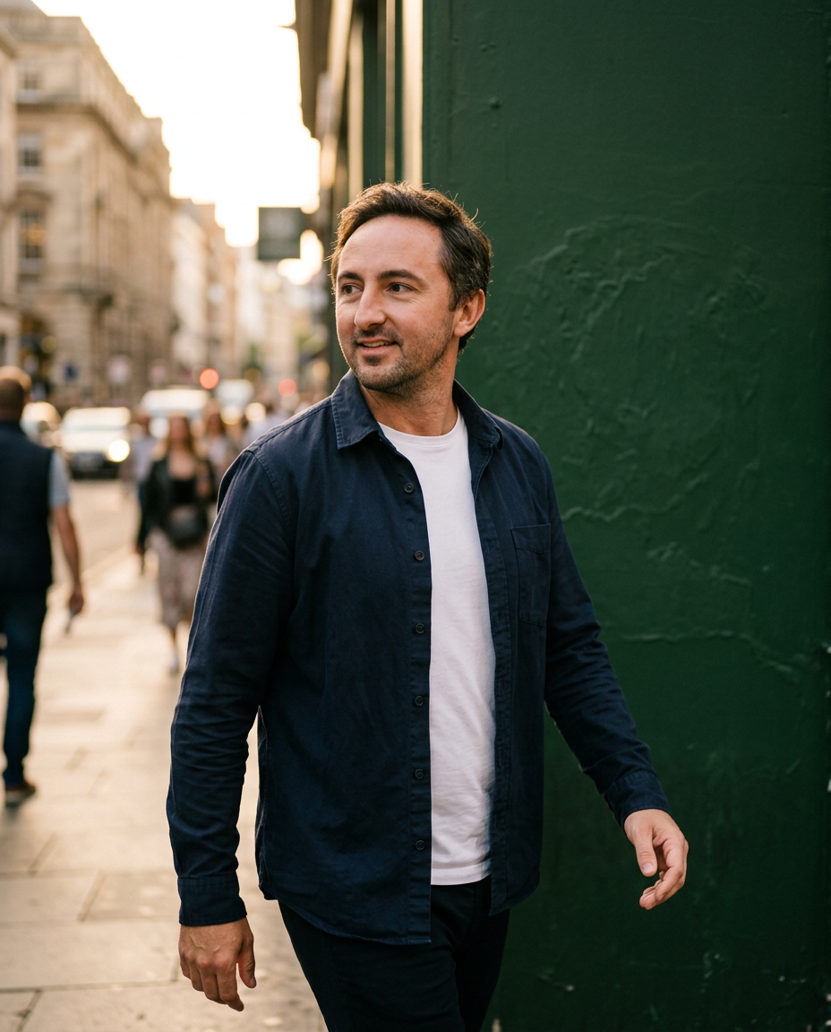 Nic Fren on location in the city